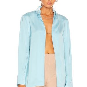 New JACQUEMUS La Chemise Notte Turquoise top blouse Small (US 4 / FR 36)